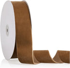 1.5" X 20 Yards Khaki Velvet Ribbon for Christmas Tree Wreath Decoration Handmade Crafts Ornaments Gift Wrapping & Bow Making