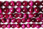 Natural Rose Red Tiger Eye Agate Stone Round Loose Beads for Jewelry Making Semi-Precious Beads DIY Bracelet Necklace 6mm 61pcs (Rose Red Tiger Eye Stone, 6mm)