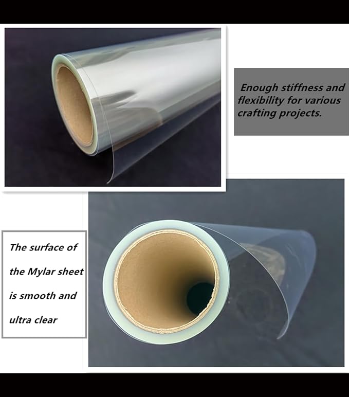 Transparency Mylar Stencils Sheet for Cutting Machines,12inchs x 40ft Rolls 4 mil Clear Blank Template Paper Material Acetate