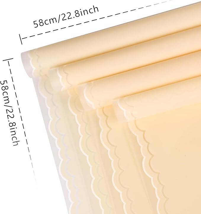 FUHITIM 20 Sheets Flower Wrapping Paper - Waterproof Floral Bouquet Wrapping Paper, Florist Supplies Packaging Paper for Wedding Birthday Gift DIY Crafts (Light Yellow)