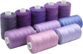 Sewing Thread 10 Color Sewing Industrial Purpose 1000 Yards Per Spool 40S/2 Polyester for DIY Sewing Machine,Embroidery Machine,Hand Sewing (Purple)