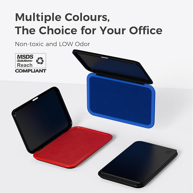 Large Stamp Pad Kit (1oz Ink Included) - 3.50"x 6.25", Magnetic Lid, Premium Quality Felt Stamp Pad (Blue)