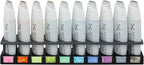 Artfinity Alcohol Ink Pretty in Pastel Set of 10 Colors (25 ml) with Free Acrylic Stand - for Painting or Alcohol Marker Refill Ink, Acid-Free, Fast-Drying, Permanent, Transparent, Swatch Template