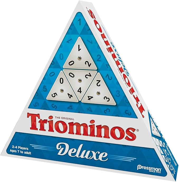 Pressman Tri-Ominos - Deluxe Edition Triangular Tiles with Brass Spinners, 5"