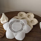 Large Size Lotus Tealight Candles Holder Resin Mold, 7 Empty Spaces 3D Flower Candlestick Epoxy Casting Silicone Molds, Big Tea Light Candle Holders Paint Tray Palette Resin Mold