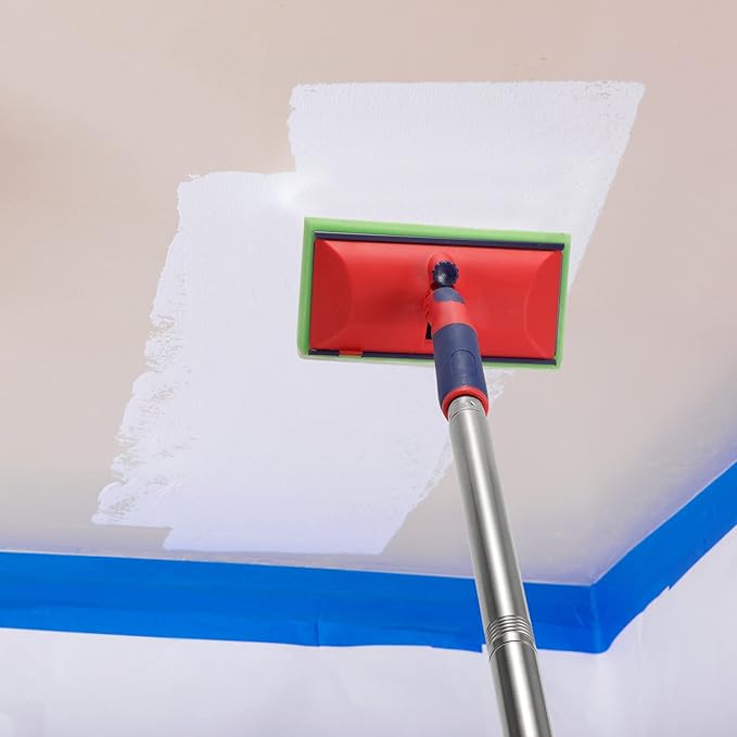 Paint Roller Extension Poles, 5 Piece Painting Extension Pole Extends to 48.5" Stainless Steel Telescopic Rod for Paint Roller Brushes to Easily Brush The Ceiling