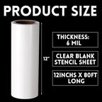 Frienda 12 Inches x 80 ft 6 Mil Rolls Blank Stencil Sheets Acetate Sheets Clear Template Material Reusable Acetate Rolls for Crafts Stencil Paper Vinyl for Cutting Machines(Translucent)