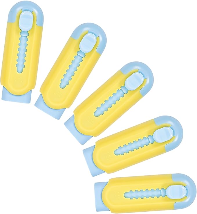 Pencil Erasers, Retractable Erasers for Pencils - Blue Yellow, Pack of 5