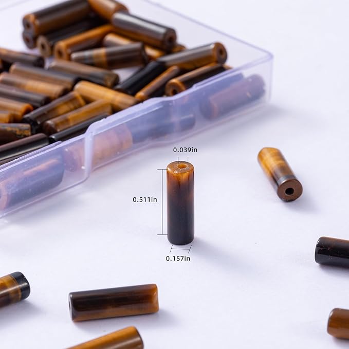 Natural Yellow Tiger Eye Cylinder Tube Beads 4x13mm 38cm/str Loose Semi Gemstone Stone Beads for Making Bracelets Necklace Earrings