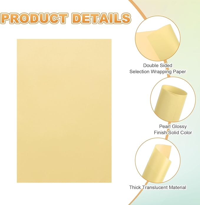 MECCANIXITY 100 Sheet Colored Vellum Paper 4" x 6", 100gsm Translucent Printable Vellum Sheets for Printing Wedding Invitations Inkjet Laser Printer, Gold