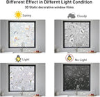 NINETREX Window Privacy Film,3D Stained Glass Window Film,Decorative Window Covering Sun Blocking Vinyl Static Cling Anti-UV Heat Control for Home Decor,Tulip 29.5 x 78.7inch