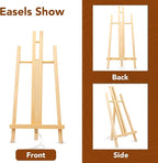AROIC 8 Pack 15 Inch Wood Easels, Easel Stand for Painting Canvases, Art, and Crafts, Tripod, Painting Party Easel, Kids Student Table School Desktop, Portable Canvas Photo Picture Sign Holder.