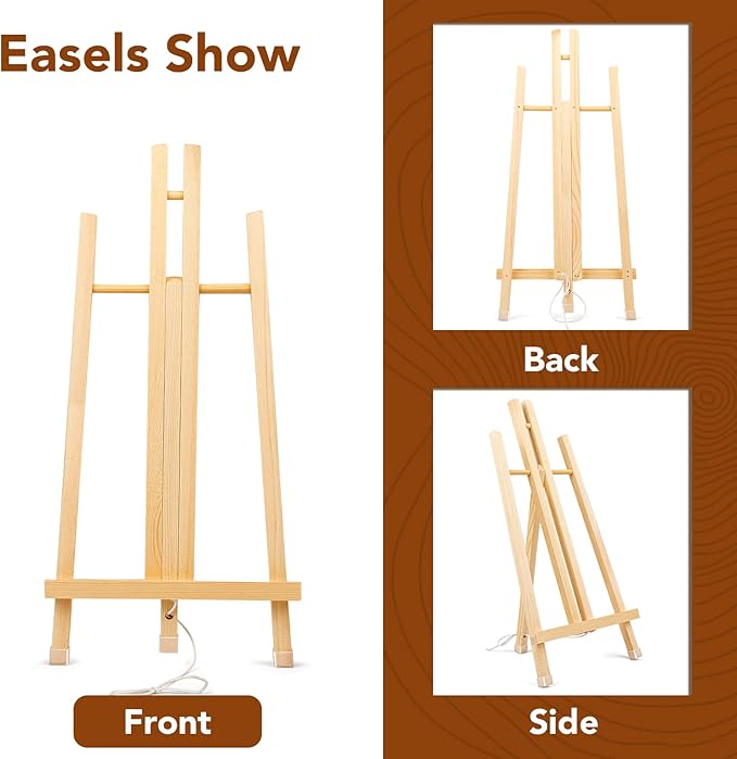 16 Pack 15 Inch Wood Easels, Easel Stand for Painting Canvases, Art, and Crafts, Tripod, Painting Party Easel, Kids Student Tabletop Easels for Painting, Portable Canvas Photo Picture Sign Holder