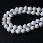 45pcs 8mm AAA Natural Stone Beads White Howlite Turquoises Round Loose Beads for Jewelry Making DIY Bracelet (White Howlite Turquoises, 8mm)