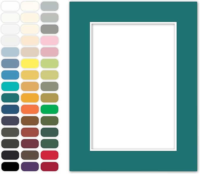 Poster Master Teal Matboard – 4-Ply Acid-Free Picture Mat Board with 45° Beveled Cut, Made in USA, Custom Cut to Any Size, 1/16" Thickness for Framing & Displays