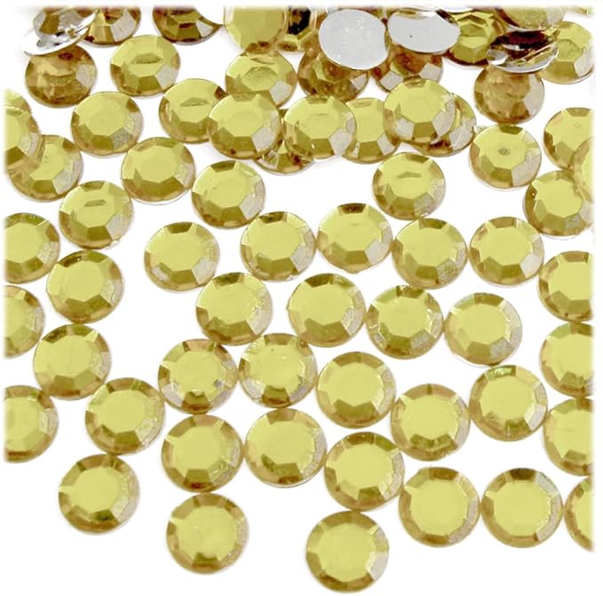 The Crafts Outlet 144pc Rhinestones Round 10mm - Flatback Champagne
