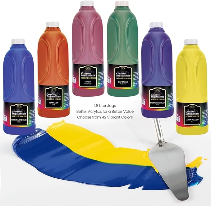 Creative Inspirations Acrylic Paint - Sky Blue - 1.8 Liter - Smooth & Creamy Consistency, Vibrant Pigmentation, Great Coverage for Artists - Clean Up with Soap & Water
