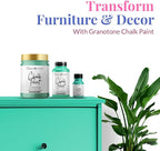 GRANOTONE Chalk Paint for Furniture, Matt-Finish Water-Based Acrylic Paint for Wood, Walls, Metal, Glass, Paper, Fabric Canvas, Maximum Coverage Chalk Paint for Kids & Adults, 500 Ml (TURQUISH)