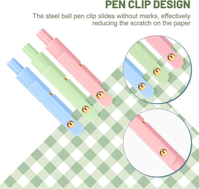 Ddaowanx Colorful Gel Pens, 0.5mm Fine Point Retractable,Colored Pens for Journaling and Sketching, Teacher Must Haves,Teacher School Supplies, Gifts for Nurse ﻿(12Pcs-Aesthetic+Vintage Colors)