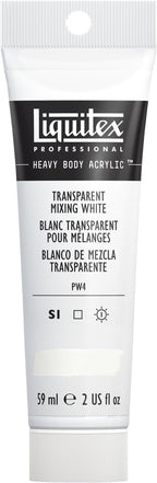 Liquitex Professional Heavy Body Acrylic Paint, 2-oz (59ml) Tube, Transparent Mixing White