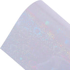 KEILEOHO 50 Sheets A4 Holographic Paper Sticker, 10 Patterns Styles Clear Waterproof Self Adhesive Film, 11.7 x 8.3 Inches Holographic Cardstock