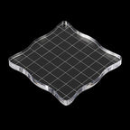 PATIKIL 3" x 3" Acrylic Stamp Block, Clear Stamping Block with Grid Lines Decorative Mounting Blocks Wave for Scrapbooking DIY Crafts Card Making