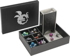 3 in 1 Dice Tray with Lid and Storage Tower, Portable Dice Box Holder for D&D RPG MTG Table Games - Gray