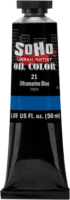 Soho Urban Artist Oil Paint - Ultramarine Blue, 50 ml Tube - Best Valued Oil Colors for Painting, Excellent Pigment Load