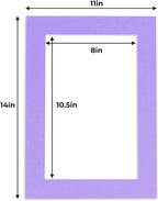 11x14 Mat for 8.5x11 Photo - Precut Light Purple Picture Matboard for Frames Measuring 11 x 14 Inches - Bevel Cut Matte to Display Art Measuring 8.5 x 11 Inches - Acid Free Pack of 25 MATS