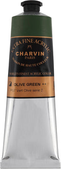 Charvin Extra Fine Professional Artist Acrylic Paint Colors, Nature Themed Hues, 150ml Olive Green