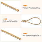 MECCANIXITY Waxed Cord 1mm Waxed Polyester Cord 175 Yard Wax String for Bracelet Making,Necklaces, Beading,Jewelry Making and DIY Crafts(Khaki)