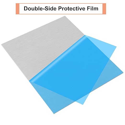6061 T651 Aluminum Sheet Metal 10 x 12 x 1/8 (0.125") Inch Thickness Rectangle Metal Plate Covered with Protective Film, 3MM Aluminum Sheet Plate Flat Stock, Finely Polished and Deburred