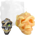 Halloween Snake Winding Skull Candle Silicone Mold, DIY 3.7 Inch Ghost Skull Candle Making Wax Moulds Gypsum Ornament Resin Soap Molds Casting Art Home Decor