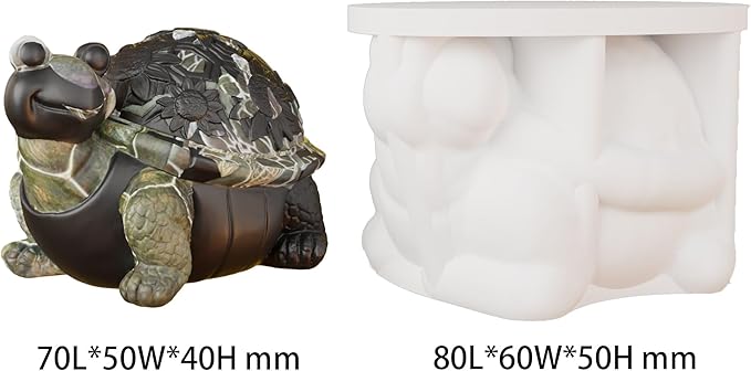 Flower Turtle Animal Resin Casting Silicone Mold for Home Decor & Candle Making