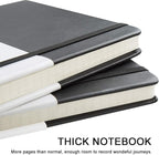 Huhuhero 10 Pack Lined Journal Notebook, 120Gsm College Ruled Thick Paper Journals for Writing, Hardcover Notebooks for Work School Business Note Taking Women Men, 5"×8.25" (10, Black)