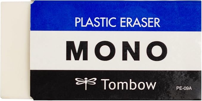 Tombow 57332 Mono Eraser, White, Jumbo, 1 Pack. Cleanly Removes Marks Without Damaging Paper