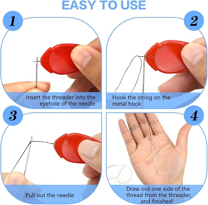 30 Pcs Needle Threaders for Hand Sewing, Plastic Needle Threader Tool for Sewing Needles, Needle Threader for Sewing Crafting, Sewing Machine, DIY, Embroidery, Knitting Craft with Clear Box, 5 Colors