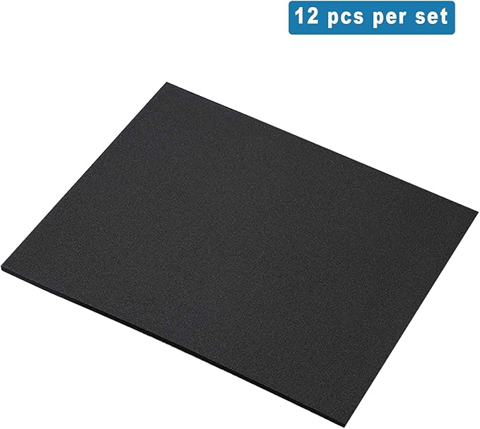 QIDIWIN EVA Foam Craft Sheets - 9x12 Inch 2mm Thick Versatile Non-Adhesive Foam for DIY, Cosplay, Scrapbooking, Classroom Projects - Durable, Flexible, Perfect for Crafting, 12 Pack(Black)