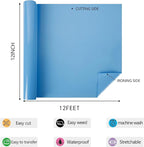 HTV Iron on Vinyl 12Inch by 12ft Roll Heat Transfer Vinyl for T-Shirt HTV Vinyl Rolls for All Cutter Machine - Easy to Cut & Weed for Heat Transfer Design (12ft, Sky Blue)