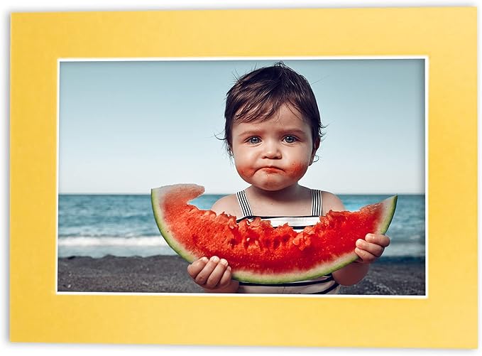 Pack of 25 Acid Free 8x10 Mats Bevel Cut for 5.5x8.5 Photos - Metallic Gold Precut Matboards With Backing Boards and Clear Photo Mat Bags For Pictures, Photos, Framing - 4-ply Thickness