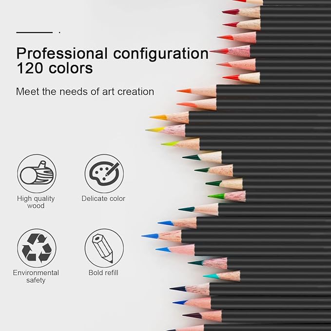 146PCS Colored Pencils Set for Adult Coloring Books,Soft Core Professional Color Pencil Kit for Drawing, Painting, Sketching, Blending, Shading, Art Supplies Gift for Artists, Teens, Kids, Beginners