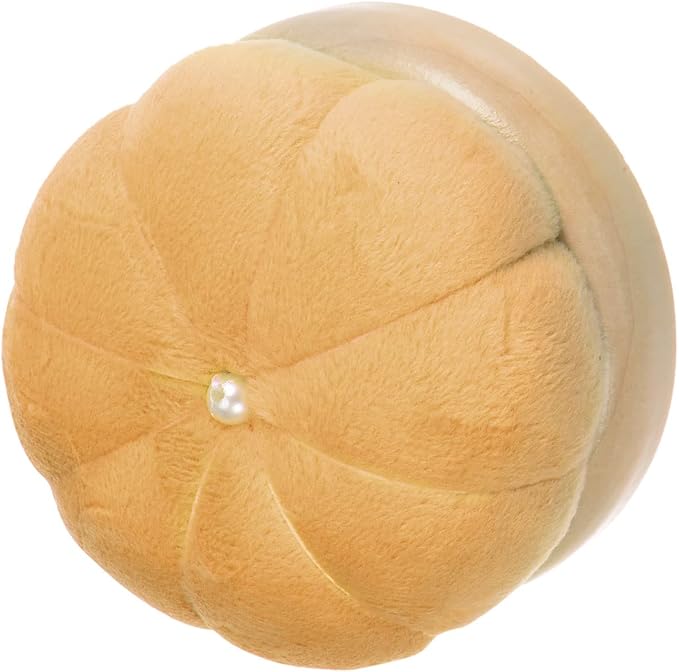 HARFINGTON Wooden Base Needle Pincushions Japanese Style Pin Cushions Round Pin Cushion Needle Holder for Sewing Quilting Needlework DIY Crafts, Khaki