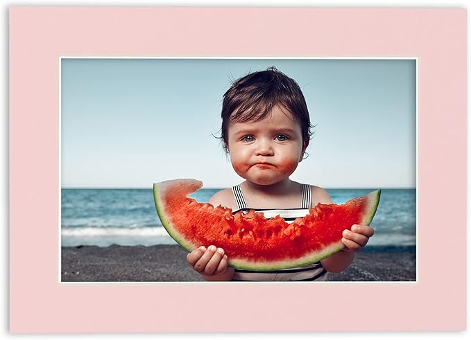 5.5x8.5 Mat for 8.5x11 Frame - Precut Mat Board Acid-Free Show Kit with Backing Board, and Clear Bags Soft Pink 5.5x8.5 Photo Matte For a 8.5x11 Picture Frame Matboard for Framing, Pack of 100 Mats