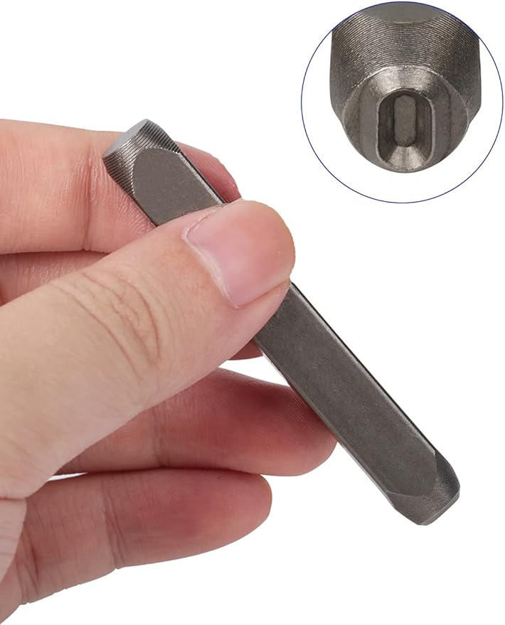 YKLP 1/4" Metal Number Stamps Set, 6mm Steel Number Punch DIY Tool for Leather, Brass, Aluminum, Mild Steel 9Pcs(0-9)