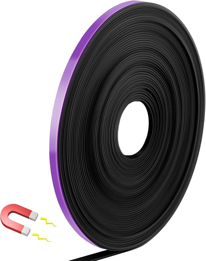 Magnetic Tape Roll Thin Strips, 1/4 Inch x 33 Feet Magnetic Board Dividers Whiteboard Graphic Decorative Tape Marking Line for Classroom Office Art Accessories(Purple)