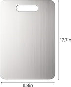 Titanium Cutting Board, 100% Pure Titanium Chopping Board for Kitchen, Hygiene & Durability Double Sided Cutting Board, Non toxic Chopping Board, Dishwasher Safe (18" x 12")