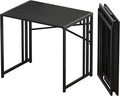 Lutown Teen Folding Computer Desk - 32 inch, Writing & Gaming, Small Space Office Desk, Black, No Assembly Required