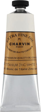 Charvin Extra Fine Oil Paint, Titanium Zinc White 60 mL - Triple-Milled, Rich Texture, Poppy Oil-Based, Light-Fast, Handmade, Archival Quality