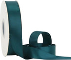 HUIHUANG Teal Green Ribbon 1 inch x 50 Yards Double-Faced Satin Silk Ribbon for Gift Wrapping, Crafts, Wedding, Christmas Tree Decor