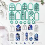 Polymer Clay Cutters - 18 Shapes Gothic Window Earrings Polymer Clay Cutters for Jewelry, Earring Making Kit with Storage Box